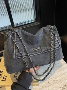 Vintage Denim Bag For Women Casual Chain Shoulder Bag Large Crossbody Purse Travel Bag Summer Tote Bag Travel Essential Back To School Cowgirl - Multicolor - View 13