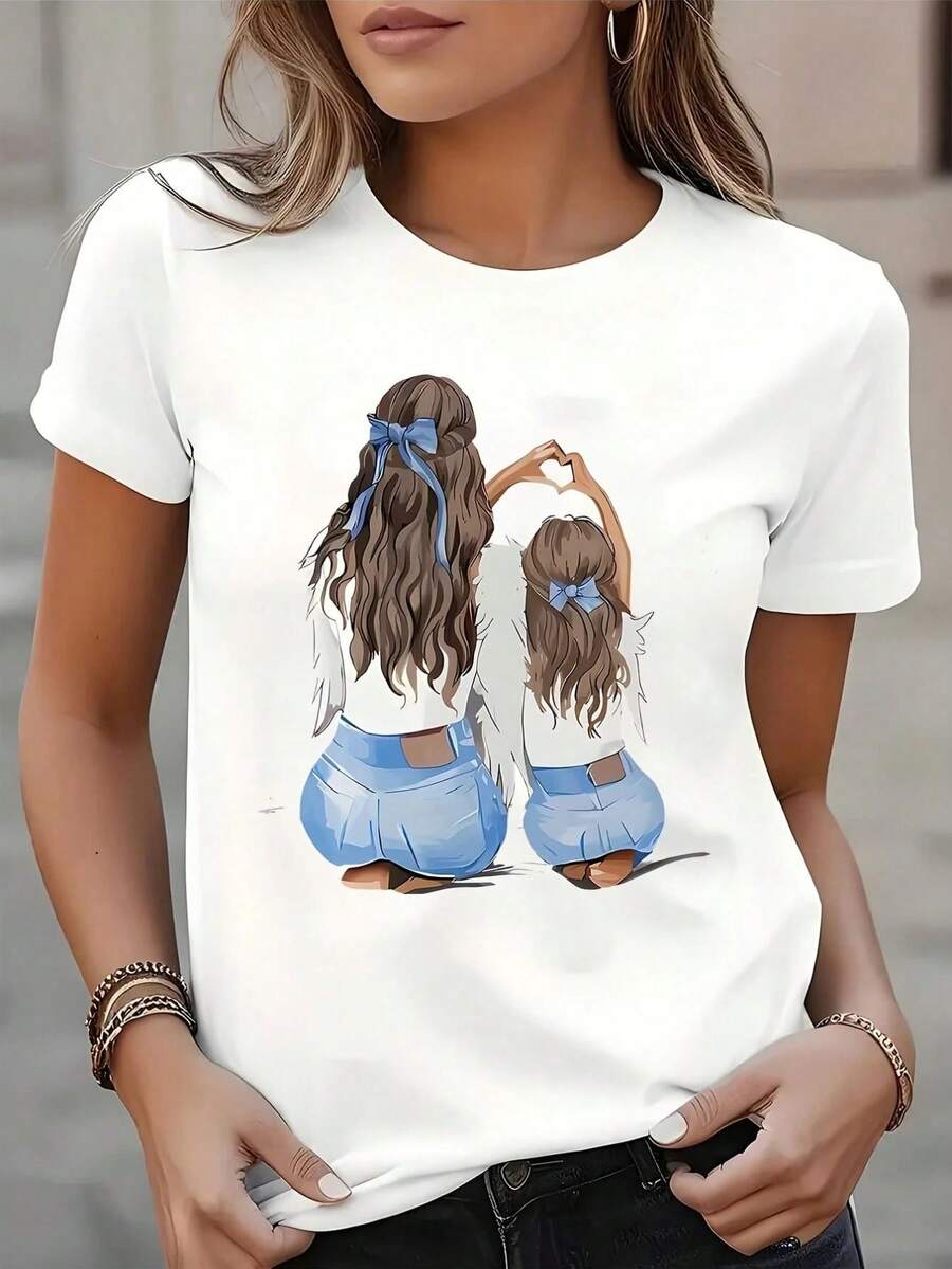 Camiseta de manga corta con cuello redondo para uso diario casual