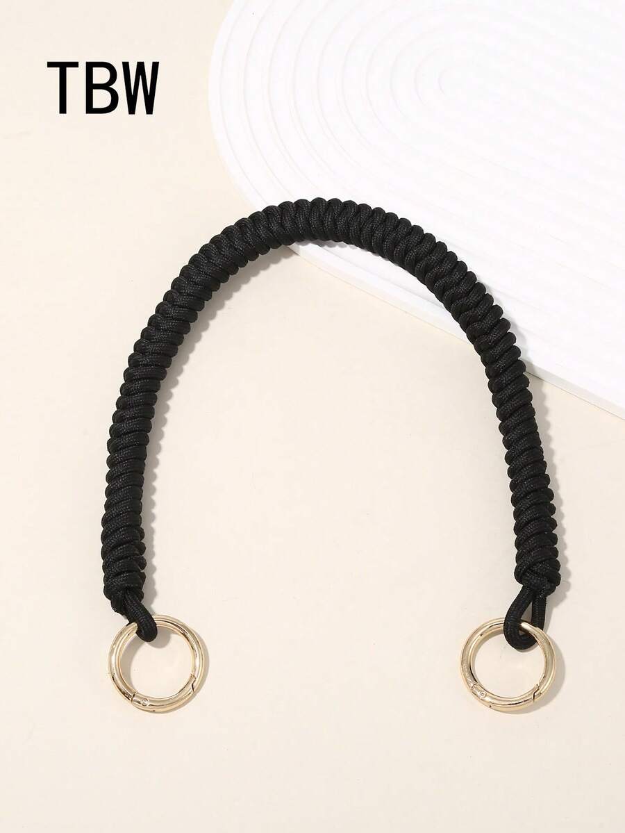 Correa de hombro de repuesto tejida a mano con cuerda de nailon para bolso - Negro - Ver 1