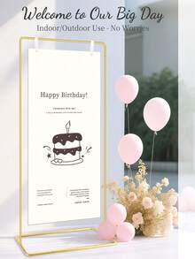 2pcs/Set Wedding Sign Holder, Adjustable "Welcome To Our" Wedding Sign Holder + Wedding Welcome Banner/Standard Ceremony Banner, Wedding Seating Chart Holder, Perfect For Birthday Party And Holiday Party Decoration - Multicolor 2 - View 1