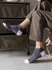 Random 1/3/5 Pairs Men's Sweat-Absorbing Short Ankle Socks, Summer Thin Low-Cut Low Vamp Comfortable Short Socks - Multicolor - View 3