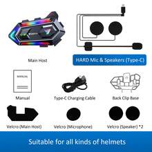 1 pieza Auricular Inalámbrico Premium para Casco de Motocicleta Y20-MAX con Intercomunicador de 300M, IP56 a Prueba de Polvo & Impermeable, Bluetooth 5.3, 25H de Duración de Batería, Activación de Asistente de Voz, Audio HD y Cancelación de Ruido Potente, Apariencia Genial Opción Perfecta para Conducir - Y20-MAX - Ver 14