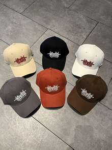 1 Gorra de béisbol unisex de moda con bordado de letras, gorra de béisbol retro ajustable, perfecta para actividades al aire libre, viajes y correr - multicolor - Ver 6