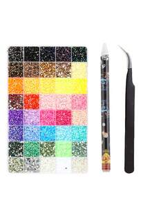 Resin Rhinestones Flat Bottom – Multi-Color Diamond Art Diamonds For Nail Art, Handmade Crafts, Book Decoration & Makeup Nails, DIY Craft Kit With 2pcs Pickup Tool, Shiny Crystals For Shoes & Clothing Nail Charms - Multicolor - View 12
