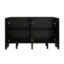 Sideboard, Teardrop-Shaped Sideboard With Molded Doors And Soft-Close Hinges - Black - View 11