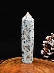 1pc Natural Crystal Tianshan Blue Pointed Column Healing Stone Hexagonal Square Pointed Stone Wand Healing Ornament - Sky Mountain Blue - View 22