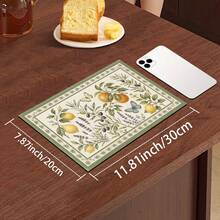 1pc Fruit Print Absorbent Drying Mat, Kitchen Decor Coffee Machine Mat, Hand Drip Coffee Pot Drain Mat, Kitchen Floor Mat, Table Mat, Kitchen Countertop Dish Drying Mat, Breakfast Mat, Heat-Resistant Drain Mat With Non-Slip Backing, Diatomaceous Earth Drain Mat, Stain-Hiding, Super Absorbent Kitchen Drain Mat, Easy-To-Clean Dish Rack Mat, Perfect For Kitchen, Dining Table, Coffee Shop, Bar, Holiday, Party, Home Decor, Holiday Gift - Multicolor - View 12