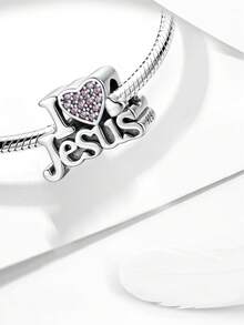 1 Stück 925er Sterlingsilber Cut Out Blumen-Herz-förmige Perlenkette, geeignet für Armbänder, Armreifen, DIY-Schmuckherstellung und tägliche/Muttertags-Dekoration, Schmuckdekoration für Frauen und Mädchen - Satz 1 - Übersicht 6