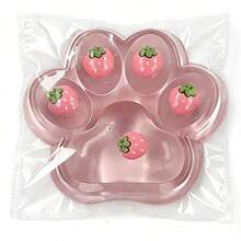 1pc Oversized Taba Strawberry Cat Paw, TPR Material, Fufu Squishy Sensory Stress Relief Fidget Toy, Suitable For Office Leisure | Cat Toy | School Supplies | New Year | Birthday | Party Gift | Cat Toy | Carnival Prize | Valentine's Day Gift | Festival Gift | Eas - Multicolor - View 2