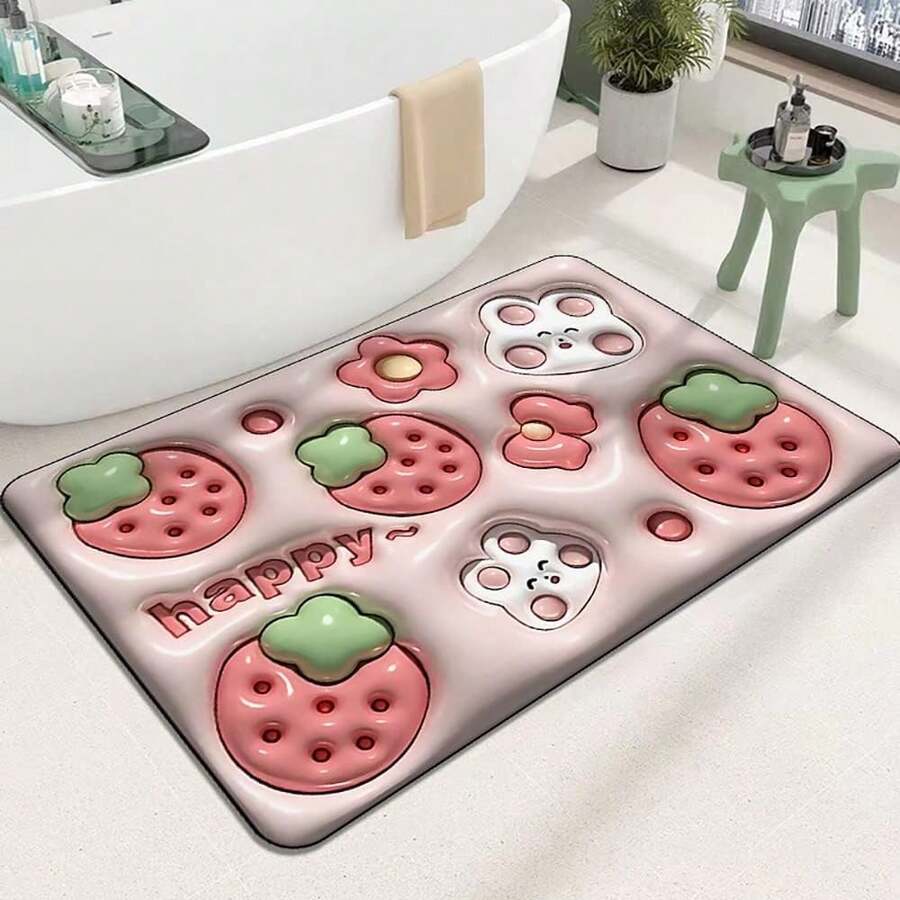 3D Flower Design Bath Mats, Non-Slip, Quick-Drying, Fun And Cute, Extra Soft And Absorbent, For Living Room, With Non-Slip Rubber Base, Machine Washable. (Flower I, 20''x32'') - Flower H - View 1