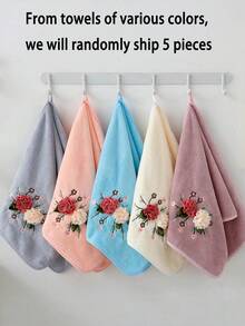 1/3/5 Pieces Of Polyester Fiber Small Towels, European Retro Floral Patterns, Water-Absorbent And Soft, Suitable For Both Men And Women All Year Round, Suitable For Bathrooms, Kitchens, Travel, Festival Gifts, Outdoor Trips, Schools, And Homes - Multicolor - View 17