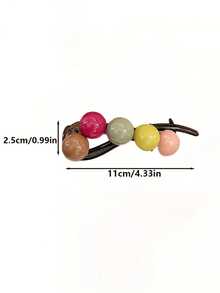 Beaded/Heart-Shaped Twisted Hair Clip - Sweet Minimalist Hair Accessory, Suitable For Women; Elegant Hair Accessory, Suitable For Updos And Smoothing Frizz,Clips For Hair - Multicolor - View 3