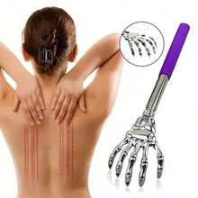 1/4pcs Ghost Hand Shaped Stainless Steel Telescopic Back Scratcher, Portable Telescopic Back Scratcher With Comfortable Rubber Handle, Perfect As Thanksgiving, Halloween, Birthday And Other Holiday Gifts. - Telescopic Back Scratcher - View 2