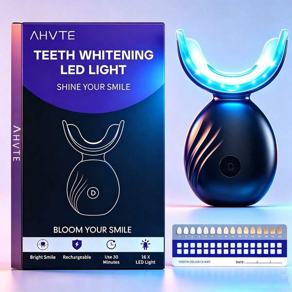New Teeth Whitening LED Light, Teeth Whitening Accelerator, Professional At-Home Teeth Beauty Tool, 400mAh Battery Capacity