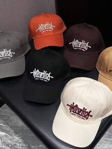 1 Gorra de béisbol unisex de moda con bordado de letras, gorra de béisbol retro ajustable, perfecta para actividades al aire libre, viajes y correr - multicolor - Ver 5