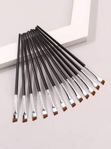 9/7/3 Stücke gewinkelte Lidschatten-Make-up-Pinsel, ultradünne weiche Borsten, einfach perfekten Eyeliner zeichnen, Präzisions-Detailpinsel für die Augen, geeignet für flüssige und Gel-Eyeliner-Stifte, unverzichtbare Wahl für Anfänger, Lidschattenpinsel - Schwarz - Übersicht 6