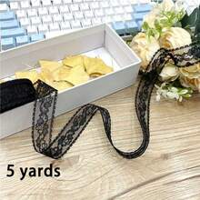 Lace Trim Ribbon, 5 Yards White Lace Ribbon, 2.3cm Wide White Lace Decorative Band, With Exquisite Floral Pattern, Suitable For Handicrafts, Sewing And Bridal Wedding Dress Embroidery Decoration - Multicolor - View 8