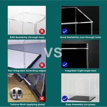 Display Case For Collectibles Assemble Clear Acrylic Box Alternative Glass Case For Display Action Figures Home Storage & Organizing Toys - Black Base - View 11