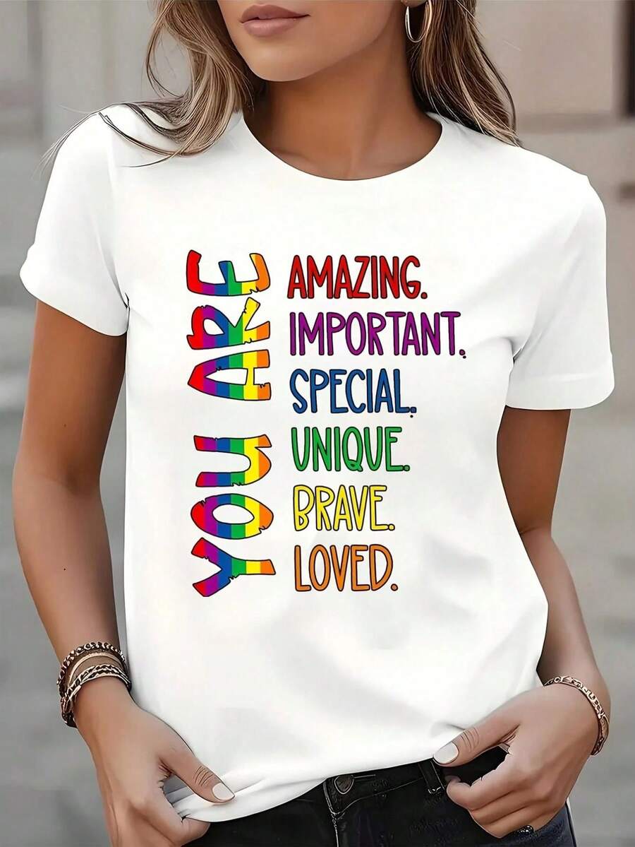 Camiseta de mujer de manga corta con cuello redondo