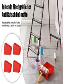 2/4pcs Non-Slip Rubber Ladder Feet Pads - Universal Replacement Anti-Slip Pads With Textured Toe Design (Black/Red/Grey/Blue), Ladder Safety Accessories, Suitable For Various Indoor/Outdoor Uses, Home/Office/Construction Site - Multicolor - View 7