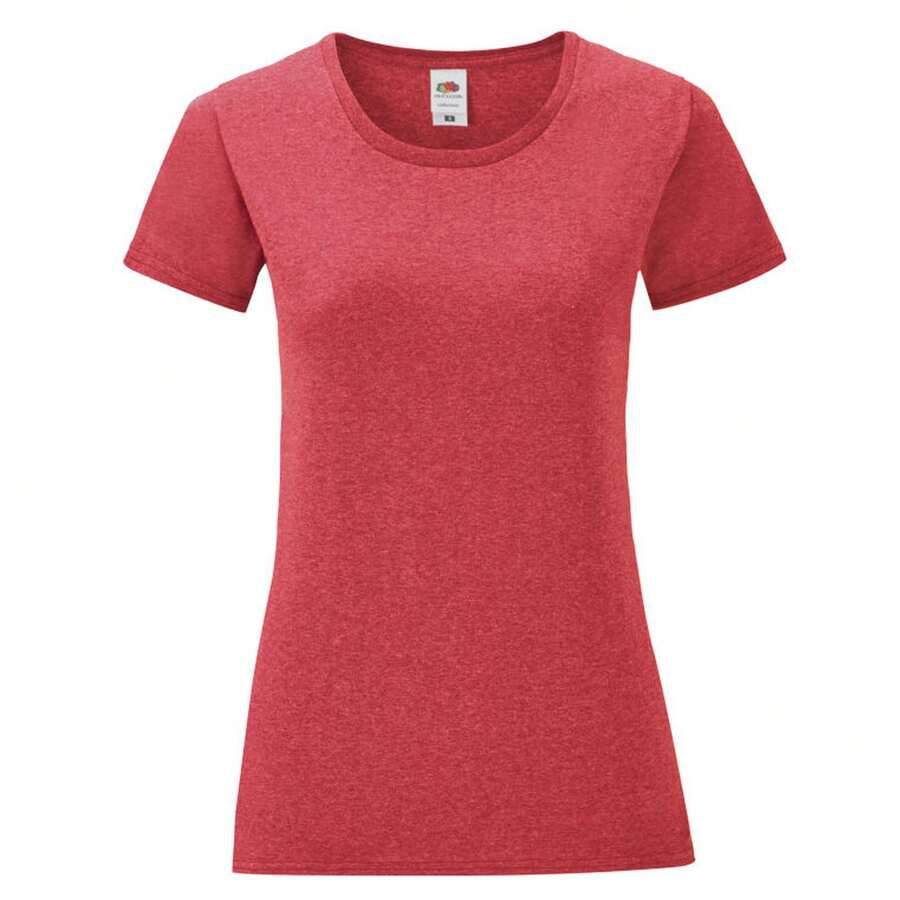Fruit Of The Loom Womens/Ladies Iconic 150 T-Shirt - 紅石楠 - 查看 1