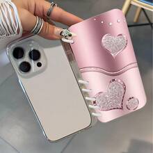 1pc High Quality New TPU Material Book Flip Style Heart Phone Case, Minimalist Anti-Fall Anti-Slip Phone Shell, Suitable For 16/16Plus/16Pro/16ProMax/15/15Plus/15ProMax/14/14Plus/14Pro/14ProMax, 13/13Pro/13ProMax, 12/12Pro/12ProMax, 11/11Pro Max, 17/17pro/17promax/17air/Xr, Galaxy A04/A05/A13/A14/A15/A25/A33/A34/A35/A52/A53/A54/A55/A56/S23/S23 ULTRA/S24/S24ULTRA/S25 ULTRA - Clear - View 6