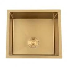GDAE10 Küchenspüle Spüle 50 x 45 cm Edelstahl Gold Spülbecken mit Abflussfilter,1 Becken für Arbeitsplatten und eingebettete Installation,für offene Küchen, Bars, Mittelinseln, Balkone a nice gift for friend - default@JZSKZO-001500*1 - Übersicht 3