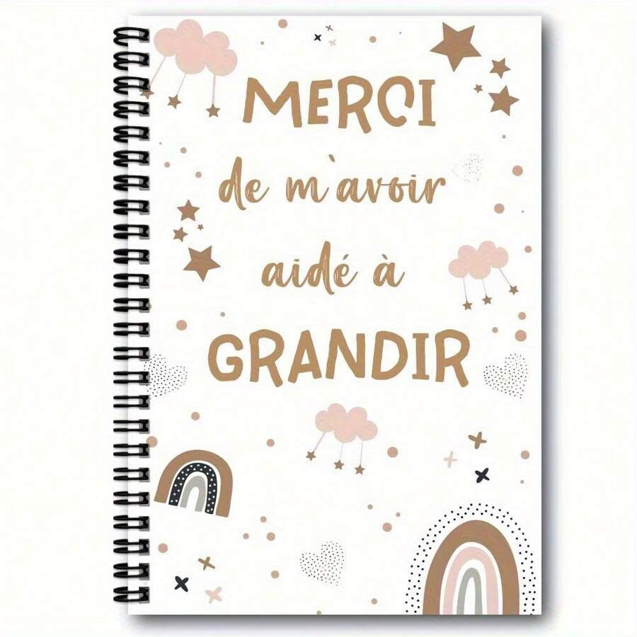 1 pieza Cuaderno Planificador de Maestro de Estilo Bohemio Francés - Mini Diario con Páginas Rayadas Horizontalmente, Encuadernación en Espiral, Regalo para Maestros, Educadores, Graduación, Suministros, Planificador Compacto y Portátil para Planificación de Lecciones & Regalos de Aprecio para Maestros - K - Ver 1