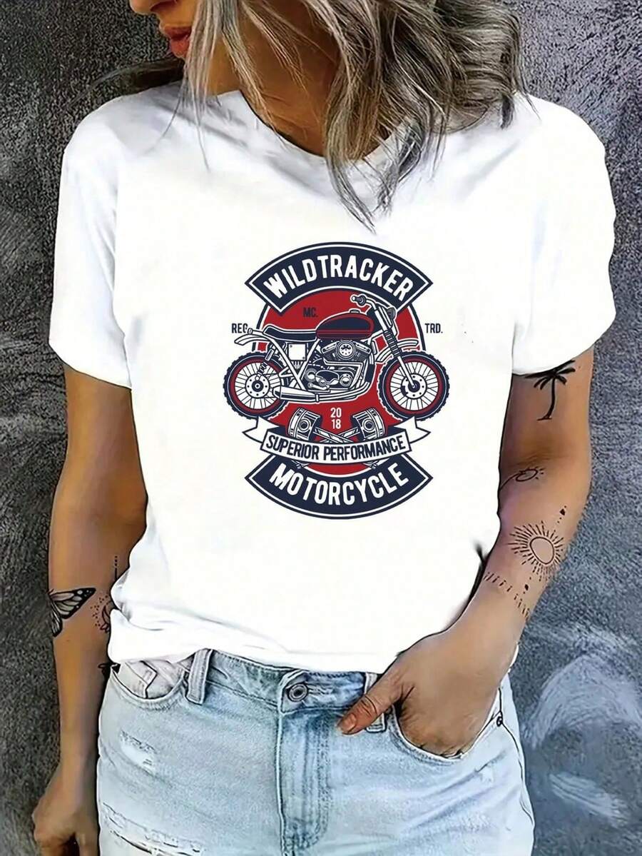 Camiseta de manga corta gris, perfectara actividades al e  casuales. Camiseta de mujer de talla grande con estampado gráfico de manga corta, cuello redondo, ligera y transpirable