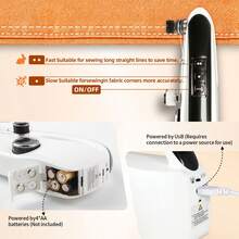 Juego de 14 piezas/44 piezas/55 piezas Máquina de coser a mano, adecuada para principiantes, máquina de coser portátil mini con costura rápida de doble velocidad, dispositivo de costura portátil para el hogar, viajes, manualidades DIY, (Nota: Solo adecuada para telas finas/colores de accesorios aleatorios) - Blanco - Ver 4