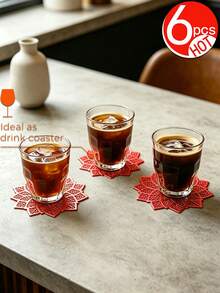 12入金箔雞尾酒杯墊，PVC材質餐墊，3.94英吋圓形咖啡杯墊，可水洗、易清潔、可擦拭、防滑、耐熱，適用於房間裝飾、居家桌面裝飾、家居佈置，適合節日、派對、生日、婚禮及晚餐聚會 - 彩色 - 查看 12
