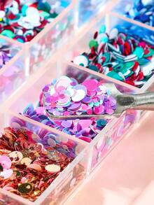 12 Raster/Box Holografische runde Pailletten Nageldekoration schillernde funkelnde runde Flocken für Blumenblütenmuster DIY Salon Maniküre Designs, ideal für Dates, Hochzeiten, Urlaub und tägliche Nagelkunst Zubehör Nagelbedarf Nagelcharms - Verschiedenfarbig - Übersicht 6