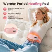 SOKANY Warm Uterus & Waist Heating Pad, Menstrual Heating Pad, 5 Temperature Levels + 4 Vibration Modes, 2-In-1 Heating & Massage, Auto Shut-Off, Type-C Charging (1800mAh Lithium Battery), Suitable For Home/Office/Sleep - Pink - View 13