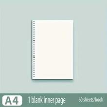 Office Notebook Paper Refills, 60 Sheets, A4/B5/A5 Size, Blank Grid, Dot Matrix, Ruled Writing Paper, Refill Pack For Office And Study. - White - View 1