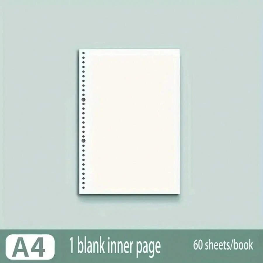 Office Notebook Paper Refills, 60 Sheets, A4/B5/A5 Size, Blank Grid, Dot Matrix, Ruled Writing Paper, Refill Pack For Office And Study. - White - View 1