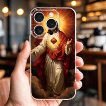 Phone Case: Fast Local Delivery. Mobile Phone Case: Sacred Heart Of Jesus Print Case, Religious Themed Protective Phone Case, Suitable For IPhone 17/16/15/14/13/12/11/X/XS/Pro/Max/Plus/Pro/Air. Suitable For A10case, Transition, , And HONOR. - 無色 - 查看 5