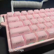 [Teclas de color rosa opaco tipo gelatina] talla grande de 130 teclas, material PBT, perfil MDA, juego completo de teclas personalizadas DIY para teclado mecánico, compatibles con interruptores MX, diseños de teclado de 61/64/68/75/84/87/98/104/108 teclas, rosa gelatina, regalo perfecto, teclas de teclado, colección de teclas, accesorios de teclado, teclas de teclado mecánico, teclas PBT, teclas, teclas sublimadas, teclas intercambiables - Ver 4