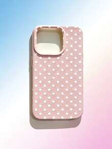1PC Lychee Texture Polka Dot Phone Case Compatible With 17Promax 16Pro 15 14 13 12 11 Simple Fashion Women's - Multicolor - View 1