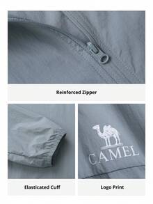CAMEL CROWN 男士梭织标准长度防晒衬衫，轻薄UPF 50+夏季防晒衬衫，男士防紫外线降温钓鱼衬衫 - 灰石綠 - 查看 4