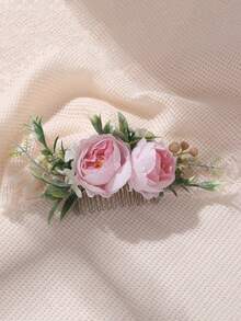 1 pièce Peigne de style bohème thaïlandais pour festival, carnaval, vacances à la plage, peigne latéral pour cheveux, peigne latéral - Rose bonbon - View 4