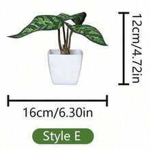1 件/6 件迷你盆栽仿真植物组合 - 适用于家居桌面装饰、情人节、礼物 - 彩色 - 查看 15