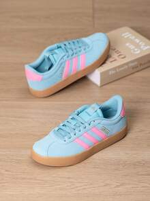 Adidas Zapatillas deportivas VL COURT 3.0 para mujer, zapatos deportivos casuales, ligeros y cómodos IH6518 - Verde menta claro/rosa bendición/dorado - Ver 2