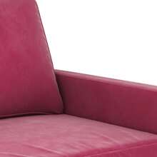 vidaXL 3-Piece Sofa Set, Armchair, Couch With Cushions And Footstool, Living Room Sofa With Armrests, Designer Sofa Set, Upholstered Furniture, Wine Red Velvet - Burgundy - View 4