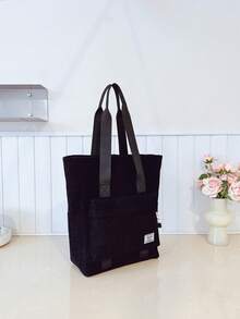 Daily Minimalist Men's Large Capacity Multifunctional Versatile Tote Bag Handbag Shoulder Bag College Student Class Bag,Y2k - Black - View 9