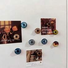 6/12pcs Creative Realistic Eye-Shaped Fridge Magnets, Funny Refrigerator Magnet Decor, Essential Kitchen Home Decor, Room And Desk Accessories, Gothic Glass Eyeball Fridge Magnets - Multicolor - View 6