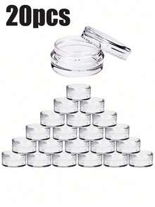 3/10/20/50Pcs Round Empty Jars With Lids, Leak-Proof Portable Storage Containers For Cosmetics, Jewelry & Powder, Travel & Home Use, Holiday Gifts - Clear - View 14
