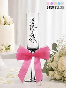 1pc/2pcs Personalized Wedding Champagne Glasses, Customized Name Crystal Wine Glass Set, 175ml 6oz With Optional Bow, Engraved Toasting Glasses - Multiple Stemmed Glasses 1 - View 22