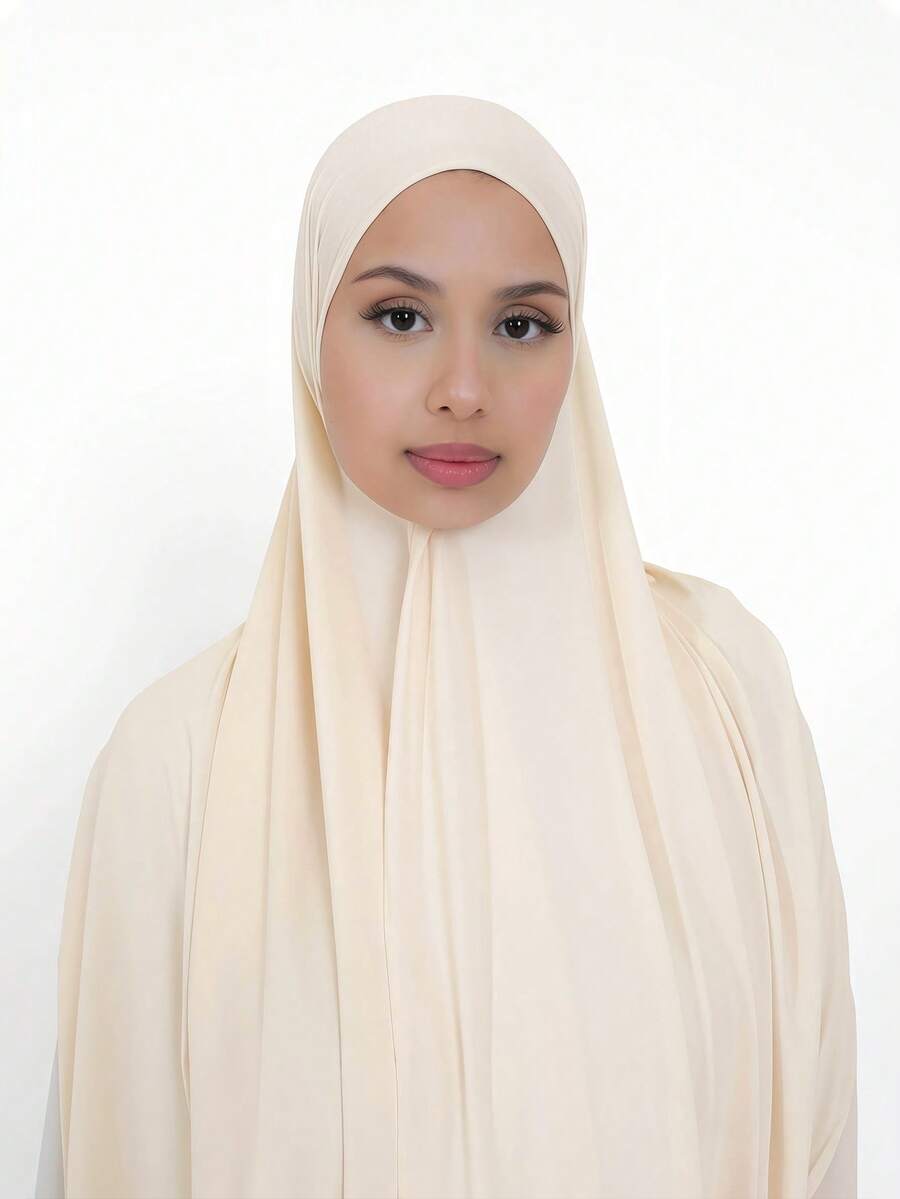 1 pieza Bufanda elegante y casual de unicolor clásico y simple para mujer, bufanda de jersey de modal de punto premium, estilo turbante largo, adecuada para la vida diaria, viajes y reuniones