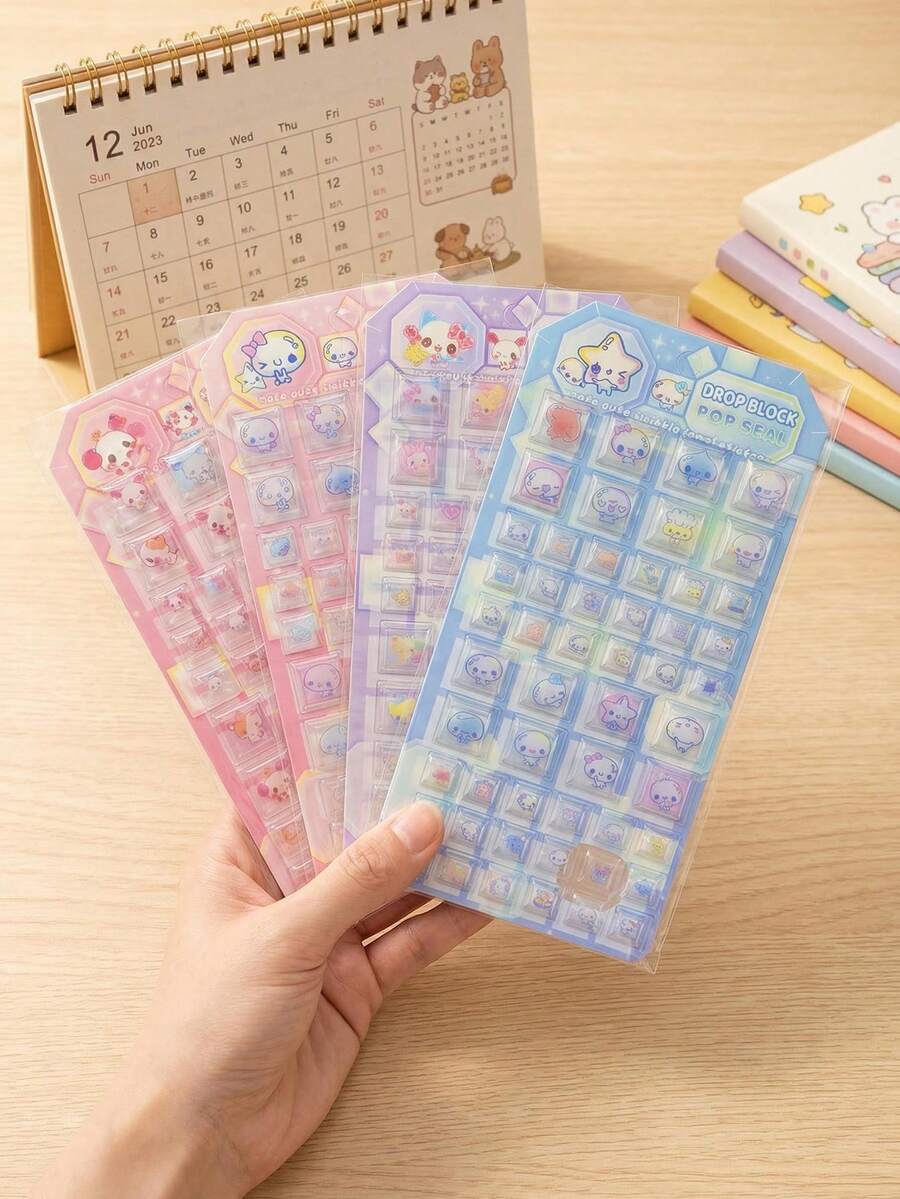 Nhãn dán 3D dập nổi cho trẻ em - Nhãn dán trang trí ốp điện thoại pha lê hình động vật hoạt hình. Quà tặng nhãn dán trang trí. Trang trí lớp học, trang trí tiệc, quà sinh nhật, nhiều lựa chọn quà tặng lễ hội, thời trang. - Nhiều màu - Xem 1