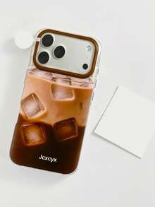 غطاء هاتف إبداعي بنمط مكعبات ثلج القهوة العتيق متوافق مع iPhone 17 Pro Max 17 Pro 16 Pro Max 15 Pro Max 14 Pro Max 17 Air 15 Plus 13 12 Pro Max 11 غطاء خلفي مقاوم للصدمات - بني - مشاهدة 4